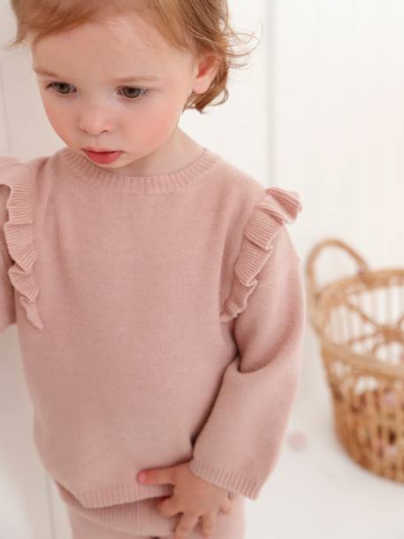 Ensemble bébé tricot pull + legging rose poudré 11 - vertbaudet enfant 
