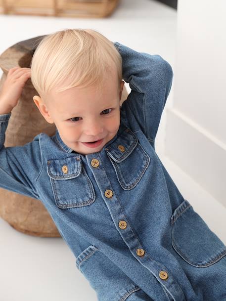 Combinaison bébé en denim stone 7 - vertbaudet enfant 