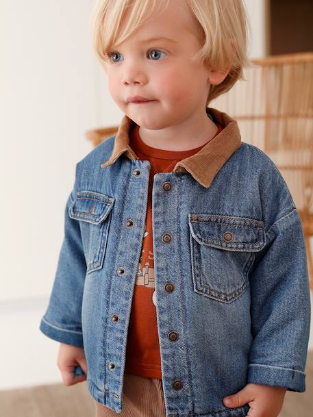 Veste doublée sherpa Garçon en denim stone 6 - vertbaudet enfant 