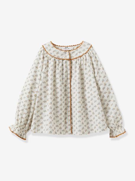 Blouse en velours fille CYRILLUS imprimé Kate bleu imprimé 1 - vertbaudet enfant 