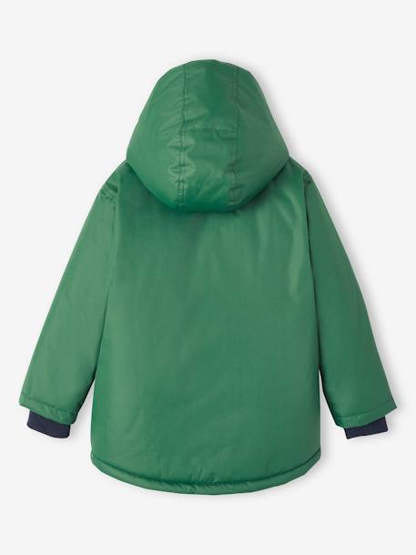 Parka à capuche doublée polaire garçon vert 3 - vertbaudet enfant 