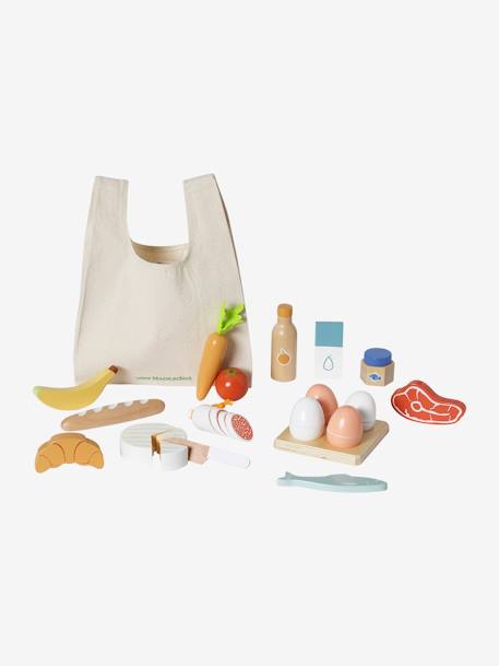 Set d'aliments + sac de courses en bois FSC® bois 1 - vertbaudet enfant 