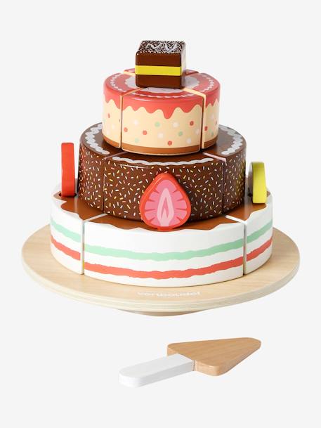 Gâteau 3 étages aux fruits en bois FSC® blanc 1 - vertbaudet enfant 