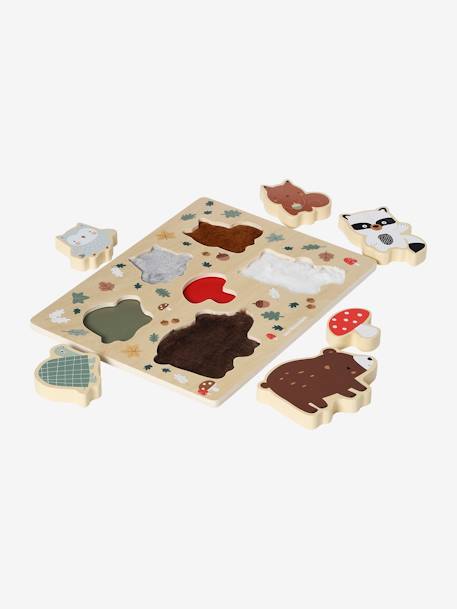 Puzzle chunky tactile en bois FSC® Ferme+Forêt 7 - vertbaudet enfant 