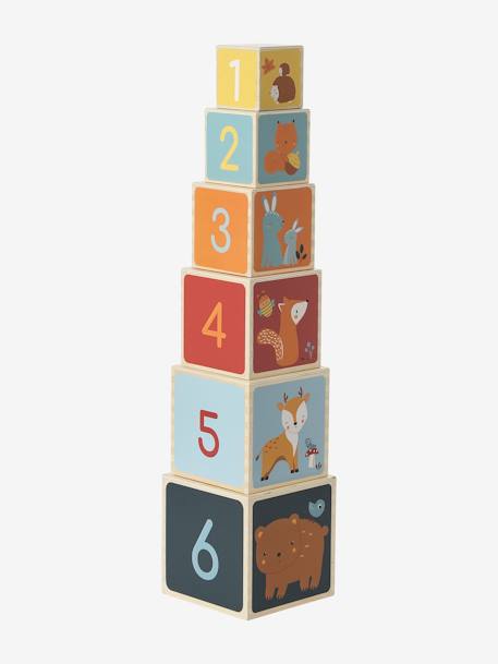 Tour de cubes avec formes à encastrer en bois FSC® Croque la vie+Les amis de la forêt+Tanzanie 10 - vertbaudet enfant 