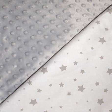 Couverture  coton et minky Stella GRIS 2 - vertbaudet enfant 