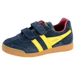 Chaussures-Chaussures fille 23-38-Basket Gola Enfant - GOLA - Harrier Velcro - Navy Red Sun - Cuir - Scratch - Confort exceptionnel