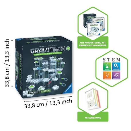 GraviTrax PRO - Ravensburger - Starter Set Vertical - Circuits de billes créatifs - 153 pièces - dès 8 ans BLANC 5 - vertbaudet enfant 