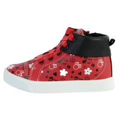 Chaussures-Chaussures fille 23-38-Basket Montante Cuir Enfant Clarks City Mouse - Rouge - Lacets - Confort exceptionnel