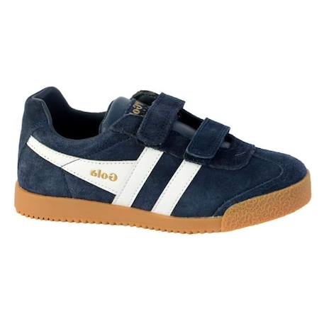 Basket Gola Enfant - GOLA - Harrier Velcro - Navy Red Sun - Cuir - Scratch BLEU 3 - vertbaudet enfant 