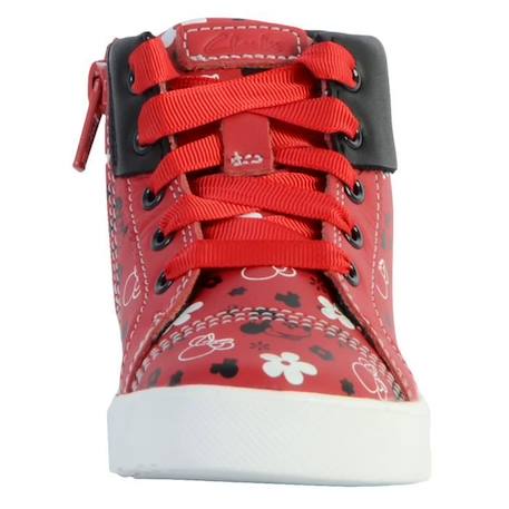 Basket Montante Cuir Enfant Clarks City Mouse - Rouge - Lacets - Confort exceptionnel ROUGE 4 - vertbaudet enfant 