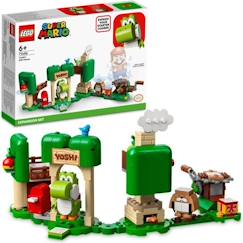 Jouet-Jeux d'imagination-Jeux de construction-LEGO 71406 Super Mario Ensemble d’Extension La Maison Cadeau de Yoshi, Jouet Super Mario, Figurine, avec Manège, Enfants 6 Ans