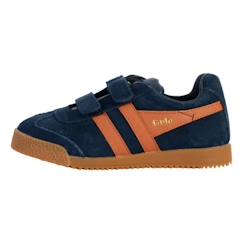 Chaussures-Chaussures garçon 23-38-Baskets, tennis-Basket Cuir Enfant - GOLA - Barrier Strap - Bleu Orange - Scratch