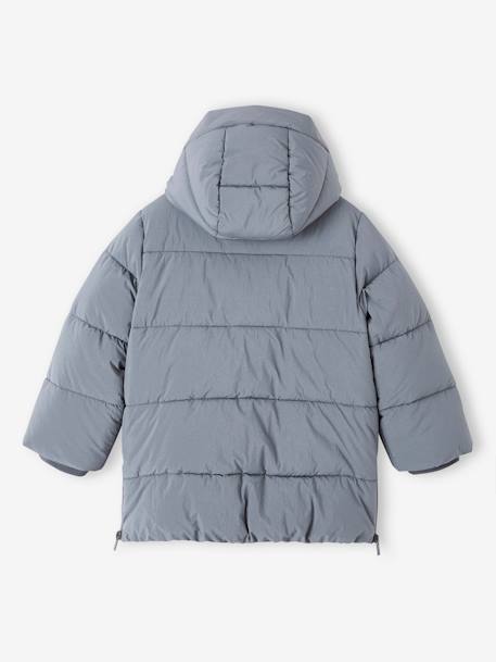 Doudoune longue doublée sherpa garçon bleu glacier+marine 3 - vertbaudet enfant 