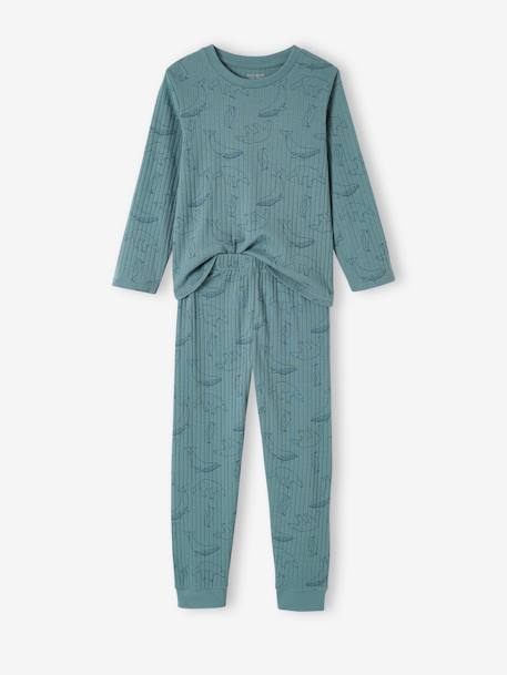 Lot de 2 pyjamas 'ours' garçon en maille côtelée vert émeraude 2 - vertbaudet enfant 