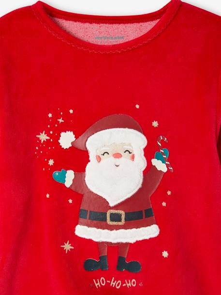 Pyjama velours noël fille rouge 5 - vertbaudet enfant 