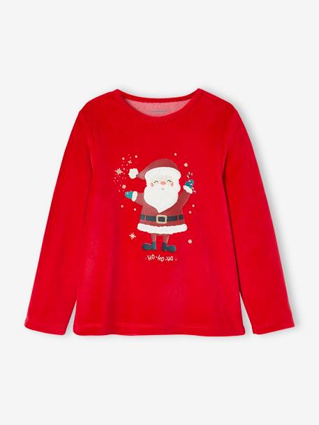 Pyjama velours noël fille rouge 2 - vertbaudet enfant 