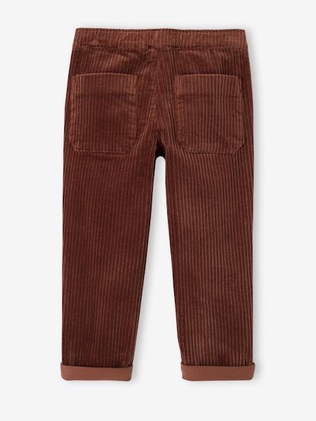 Pantalon en velours côtelé garçon facile à enfiler caramel+vert sapin 5 - vertbaudet enfant 