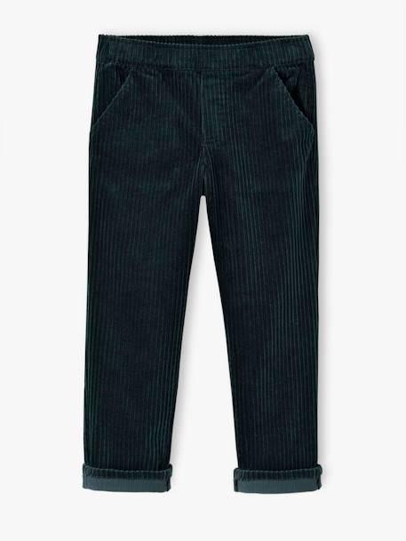 Pantalon en velours côtelé garçon facile à enfiler bleu ardoise+caramel+vert sapin 19 - vertbaudet enfant 