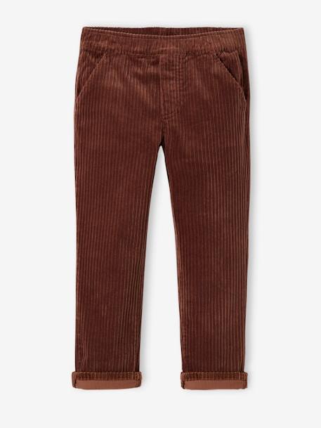 Pantalon en velours côtelé garçon facile à enfiler bleu ardoise+caramel+vert sapin 9 - vertbaudet enfant 