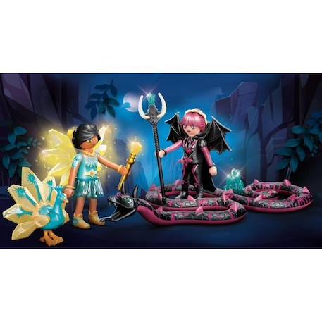 PLAYMOBIL - 70803 - AYUMA - Crystal Fairy et Bat Fairy avec animaux enchantés NOIR 2 - vertbaudet enfant 