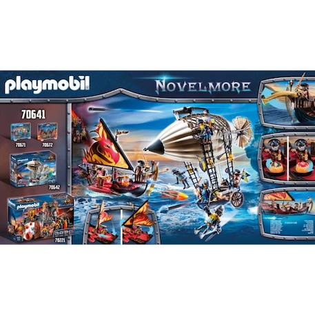 PLAYMOBIL - 70642 - Novelmore - Aérostat de Dario - Dirigeable rigide avec canons intégrés MARRON 6 - vertbaudet enfant 