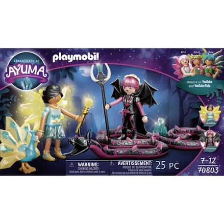 PLAYMOBIL - 70803 - AYUMA - Crystal Fairy et Bat Fairy avec animaux enchantés NOIR 3 - vertbaudet enfant 