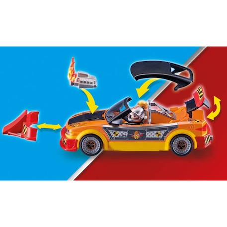 PLAYMOBIL - 70551 - Stuntshow Voiture crash test avec mannequin - Mixte - 60 pièces - Bleu ORANGE 3 - vertbaudet enfant 