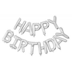 Linge de maison et décoration-Décoration-Décoration de table-Ballon Mylar Happy Birthday argent