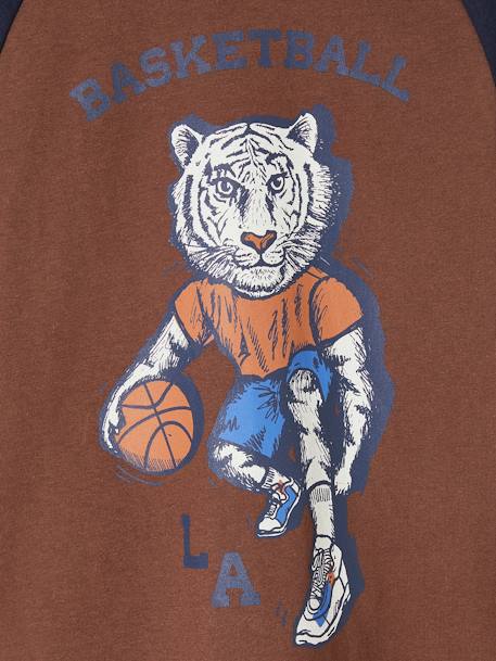 T-shirt sport tigre basketteur garçon chocolat 3 - vertbaudet enfant 