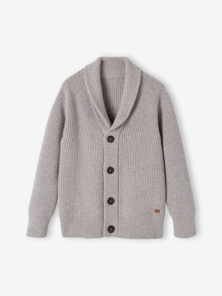 Gilet garçon en maille perlée gris chiné+MARINE 1 - vertbaudet enfant 