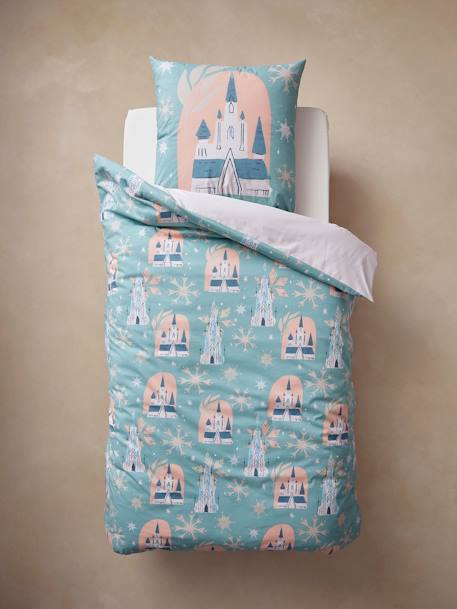 Parure housse de couette + taie d'oreiller enfant Disney® Reine des Neiges écru/imprimé 2 - vertbaudet enfant 