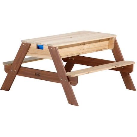 Table de pique-nique AXI Nick en cèdre tropical avec bacs de rangement et parasol MARRON 4 - vertbaudet enfant 