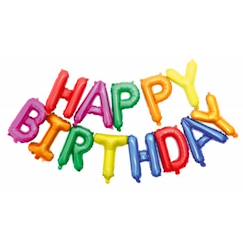 Linge de maison et décoration-Guirlande de ballons lettres - PARTY PRO - Happy Birthday - Jaune - Enfant - Mixte