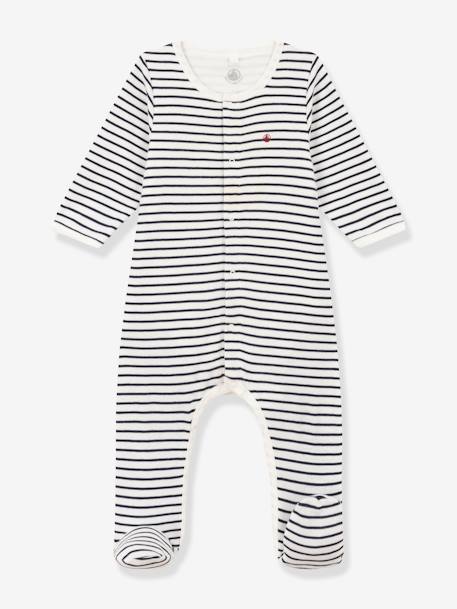 Bodyjama PETIT BATEAU blanc imprimé 1 - vertbaudet enfant 