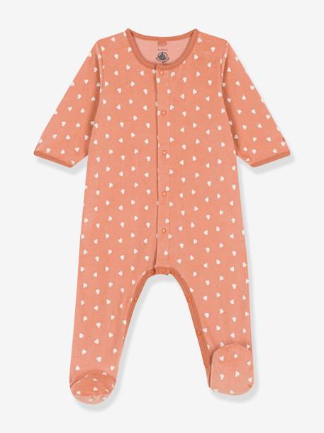 Pyjama bébé imprimé en velours PETIT BATEAU marron imprimé 1 - vertbaudet enfant 