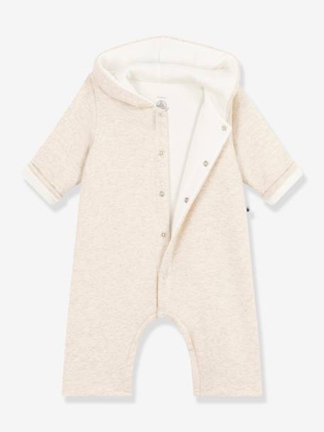 Combinaison longue ouatinée à capuche en coton bébé PETIT BATEAU beige 2 - vertbaudet enfant 