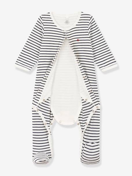 Bodyjama PETIT BATEAU blanc imprimé 3 - vertbaudet enfant 