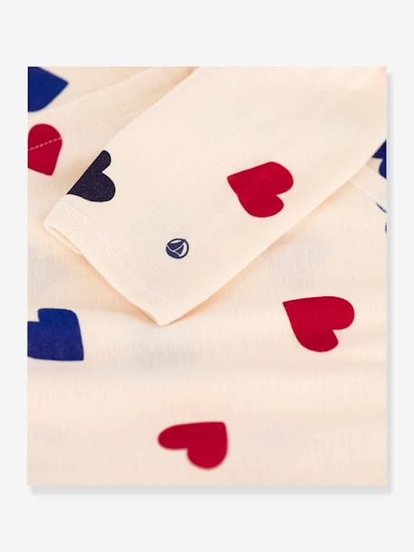 Pyjama cœur bébé en coton PETIT BATEAU beige imprimé 3 - vertbaudet enfant 