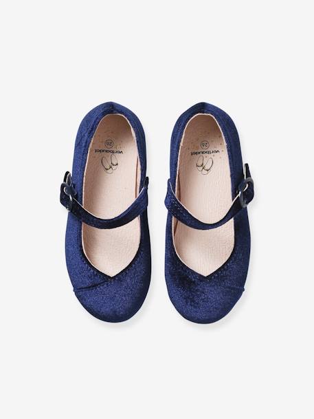 Ballerines velours brillant fille collection maternelle marine 4 - vertbaudet enfant 