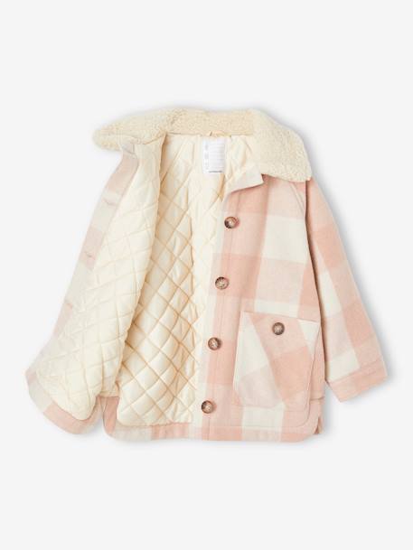 Manteau style surchemise en lainage à carreaux fille carreaux marron+carreaux rose 10 - vertbaudet enfant 