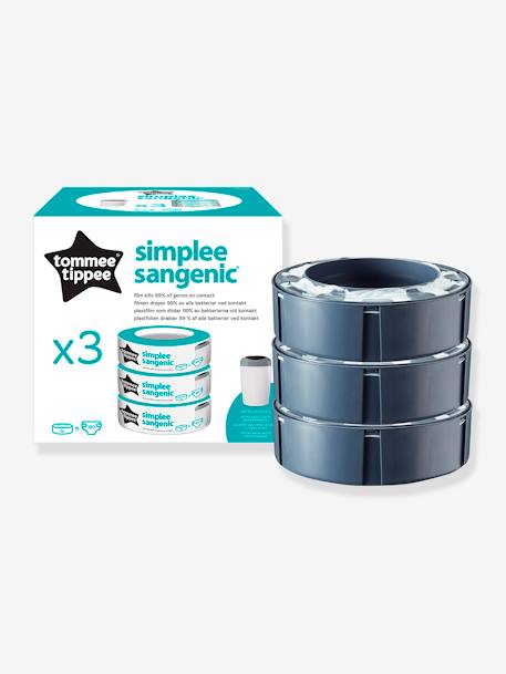 Lot de 3 recharges pour poubelle à couches Simplee Tommee tippee SANGENIC en plastique recyclé blanc 2 - vertbaudet enfant 