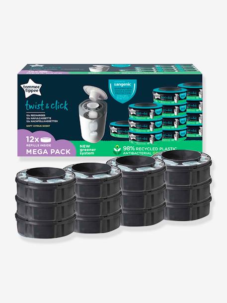 Lot de 12 recharges pour poubelles à couches Tec et Twist & Click TOMMEE TIPPEE Sangenic en plastique recyclé gris 2 - vertbaudet enfant 