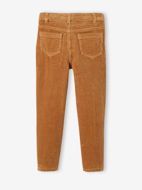 Pantalon velours Mom MorphologiK fille tour de hanches FIN camel 5 - vertbaudet enfant 