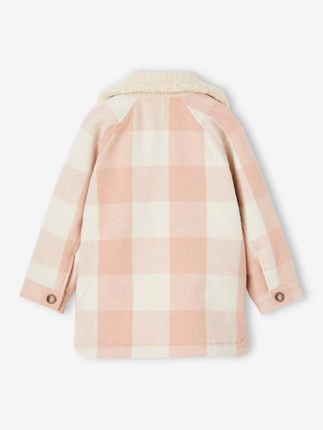 Manteau style surchemise en lainage à carreaux fille carreaux marron+carreaux rose 11 - vertbaudet enfant 