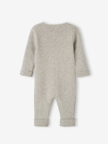 Combinaison en côtes bébé manches longues beige chiné+encre+gris chiné 13 - vertbaudet enfant 