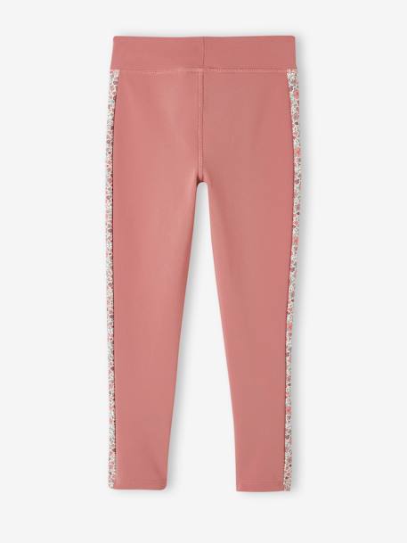 Legging sport matière technique fille bandes côtés vieux rose 2 - vertbaudet enfant 