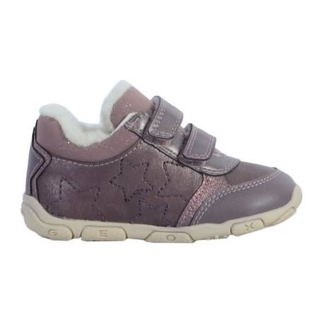 Basket Geox Enfant - GEOX - Balu - Prune clair - Scratch - Confort exceptionnel GRIS 2 - vertbaudet enfant 