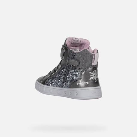 Baskets Geox J SKYLIN Fille - Gris Foncé / lilas - Semelle lumineuse - Détails brillants GRIS 4 - vertbaudet enfant 