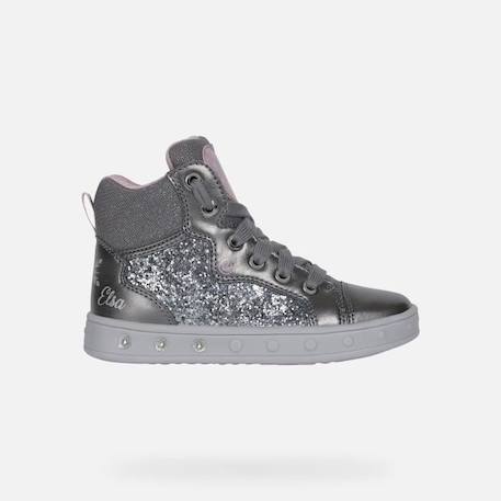 Baskets Geox J SKYLIN Fille - Gris Foncé / lilas - Semelle lumineuse - Détails brillants GRIS 2 - vertbaudet enfant 